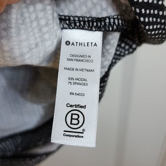 Athleta La Palma Dress Tulip Edge Hem Black White UPF 50+ Size M - Picture 5 of 8